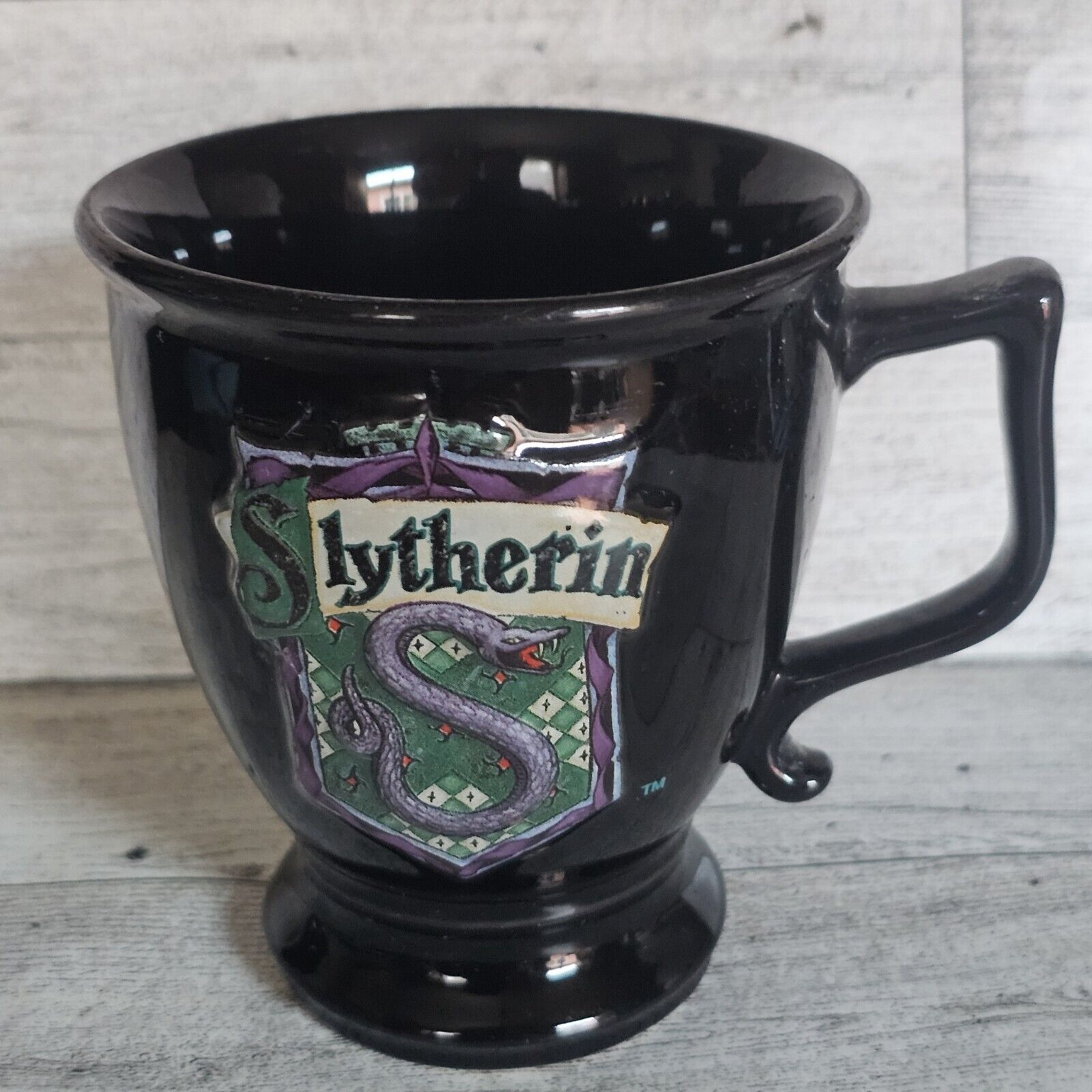 Harry Potter & Sorcerer\'s Stone Black 3D  Cauldron Slytherin Mug 2000 RARE