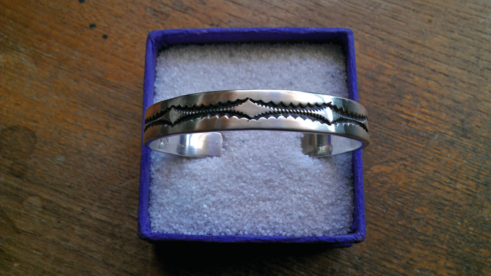 Navajo Sterling Silver Deep Stamped Cuff Bracelet by NORA ~ 33 Grams