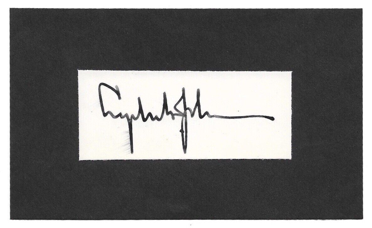 USA President Lyndon B. Johnson Signed Adhered Cut Display JSA LOA #36 Autograph