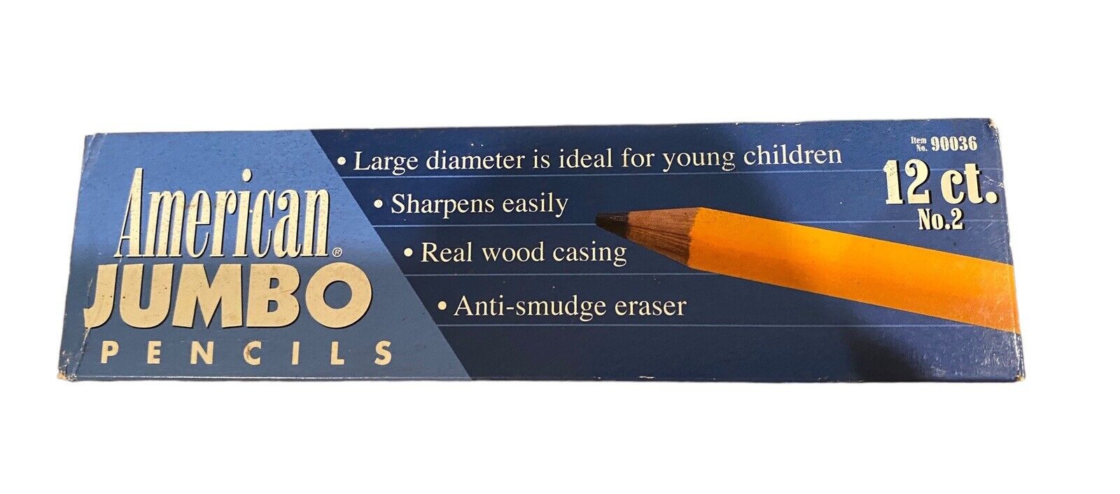 American Jumbo Pencils No 2 by Sanford Large Diameter Real Wood Casing 2001