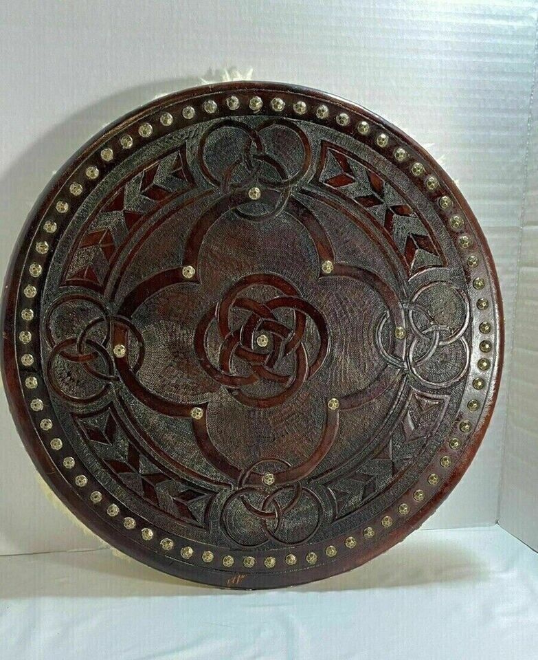 Medieval wooden Viking Celtic Scottish Targe Round Shield Larp gift