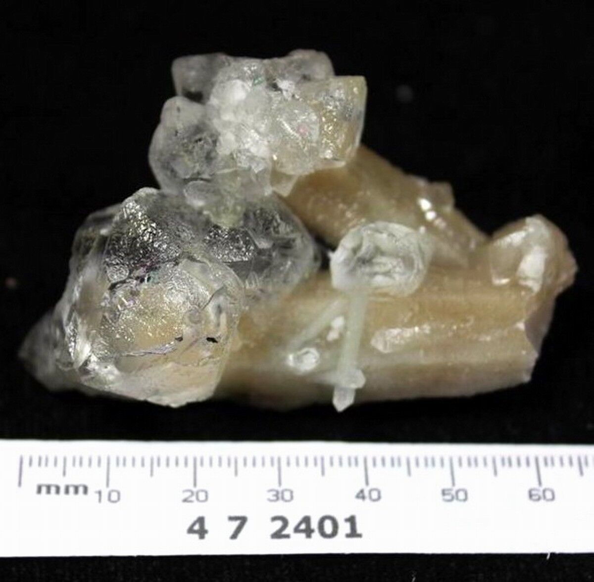Super clear transparent Fluorite on Skeletal Quartz China CM472401
