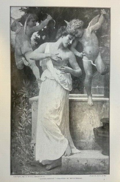 1898 Vintage Magazine Illustration Love's Wound by William-Adolphe Bouguereau