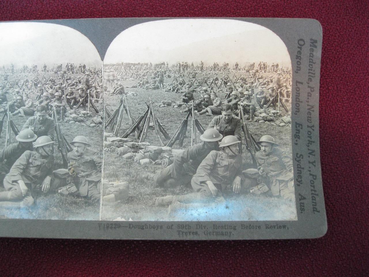 Stereoview Keystone View Co. Doughboys Of 89th Division Treves Germany WWI (O)
