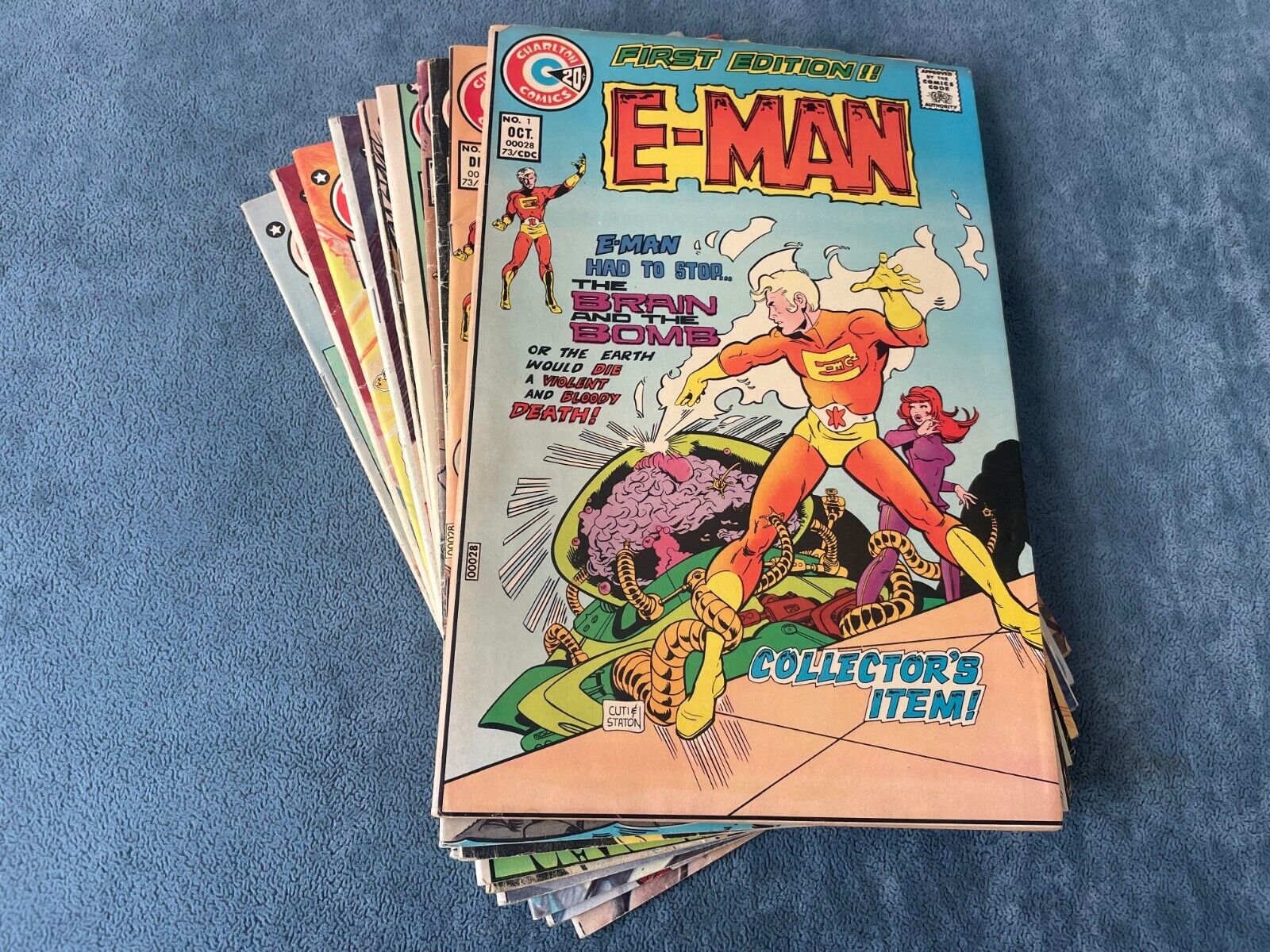 E-Man #1-10 Charlton Comic Book Lot 1973 Joe Staton Complete Run Mid Low