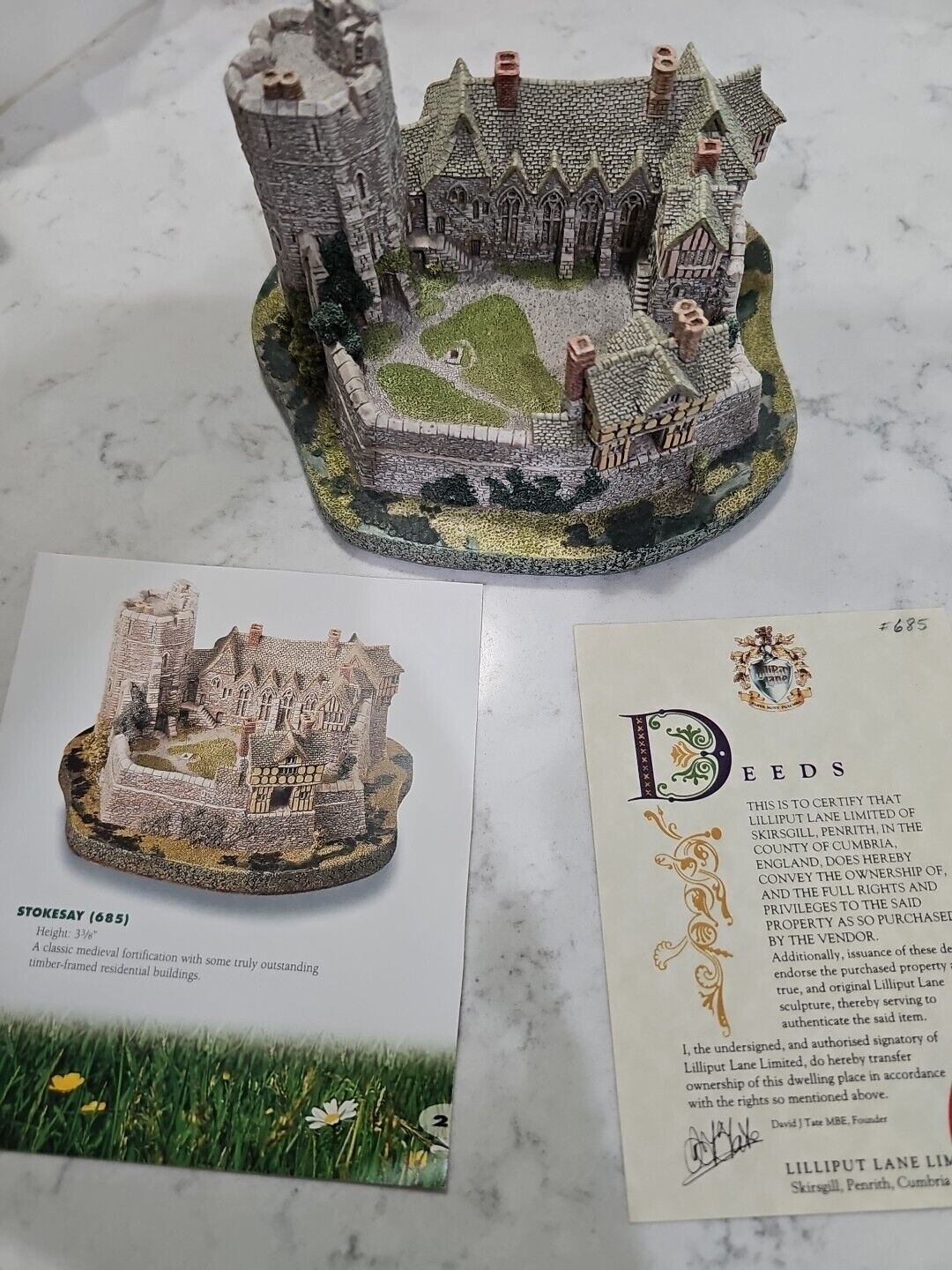 Lilliput Lane Historic Castles Of Britain Stokesay 1994 Signed Piece With Deeds