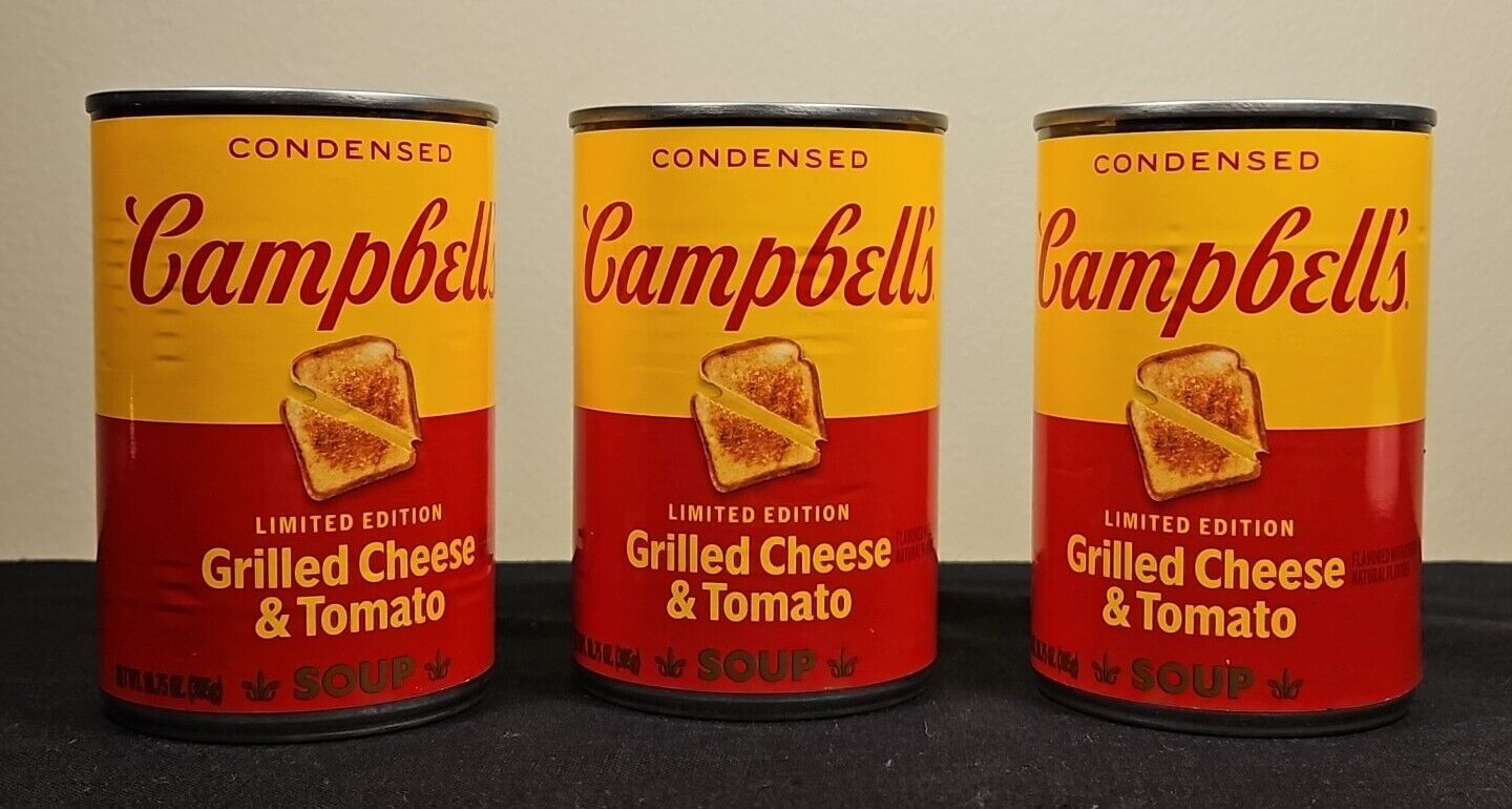 ☆CAMPBELLS GRILLED CHEESE AND TOMATO SOUP☆ 1ST LIMITED EDITION☆ 3 CANS☆