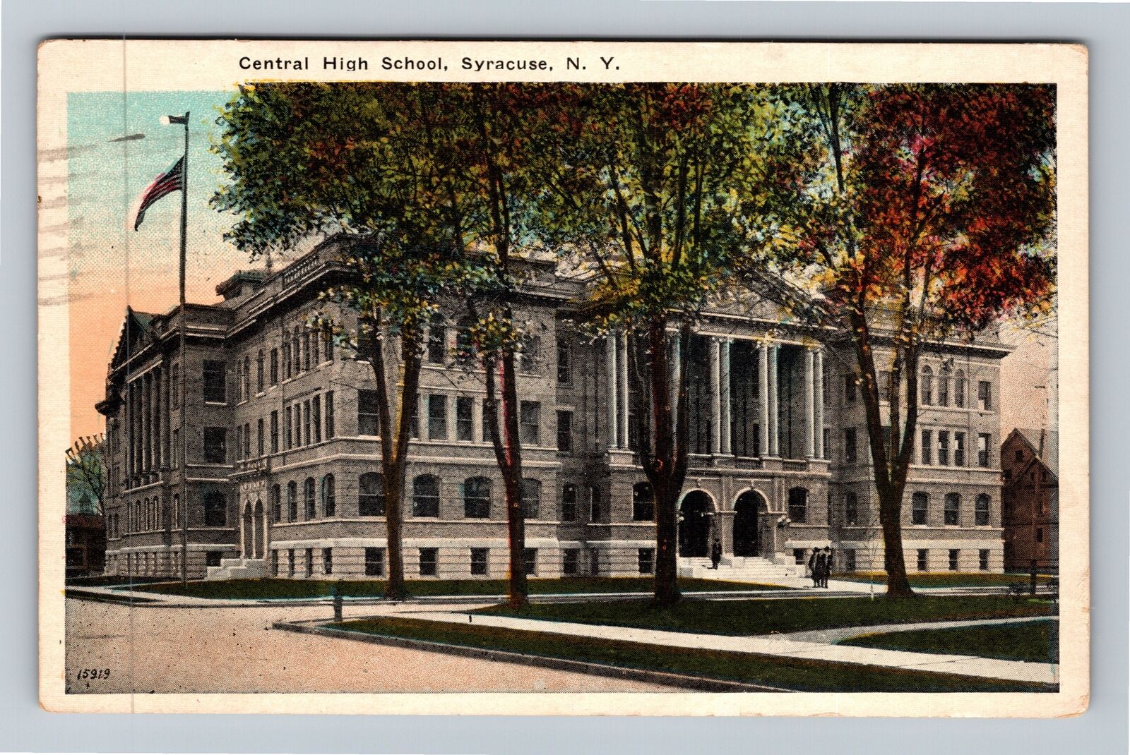 Syracuse NY-New York, Central High School, c1924 Vintage Souvenir Postcard