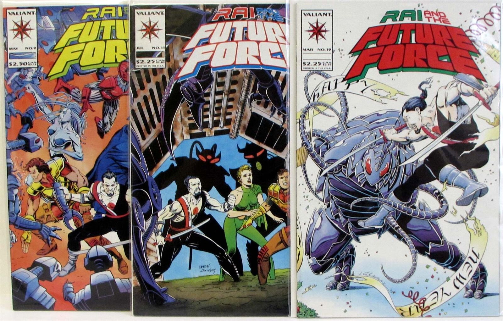 Rai Lot of 3 #9,11,19 Valiant (1994) And The Future Force Comic Books