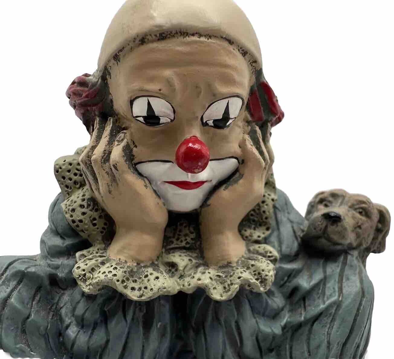 Ceramic Clown Figurine Gilde Sad Clown Handmade Vintage VTG Made Germany 