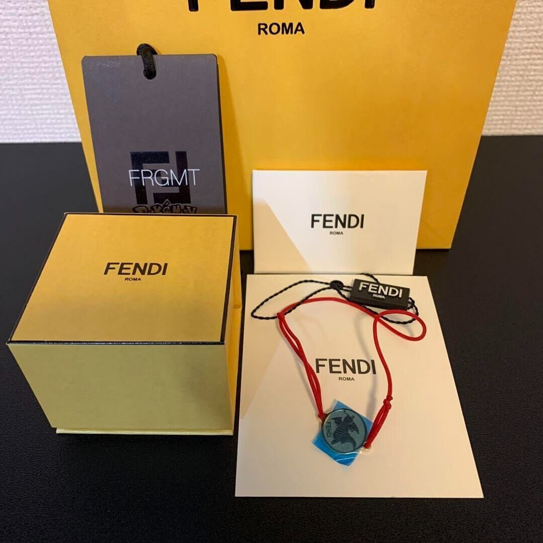 New FENDI x FRGMT x POKEMON Dragonite Red Ribbon Bracelet Auth Made in Italy