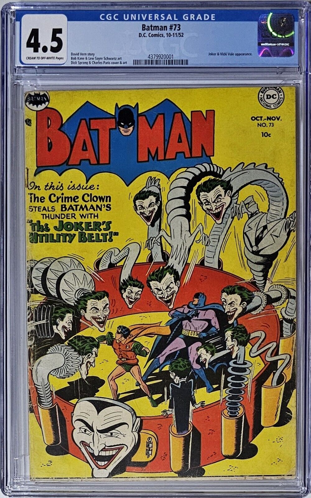 Batman #73 CGC 4.5 D.C. Comics 1952 Classic Joker Cover