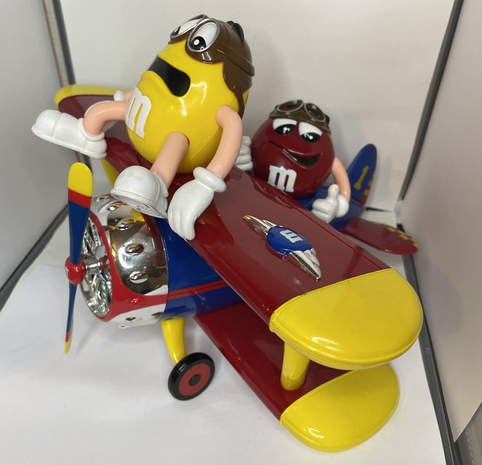 M&M\'s Barnstorming Airplane Biplane Red and Yellow M&M\'s Candy Dispenser