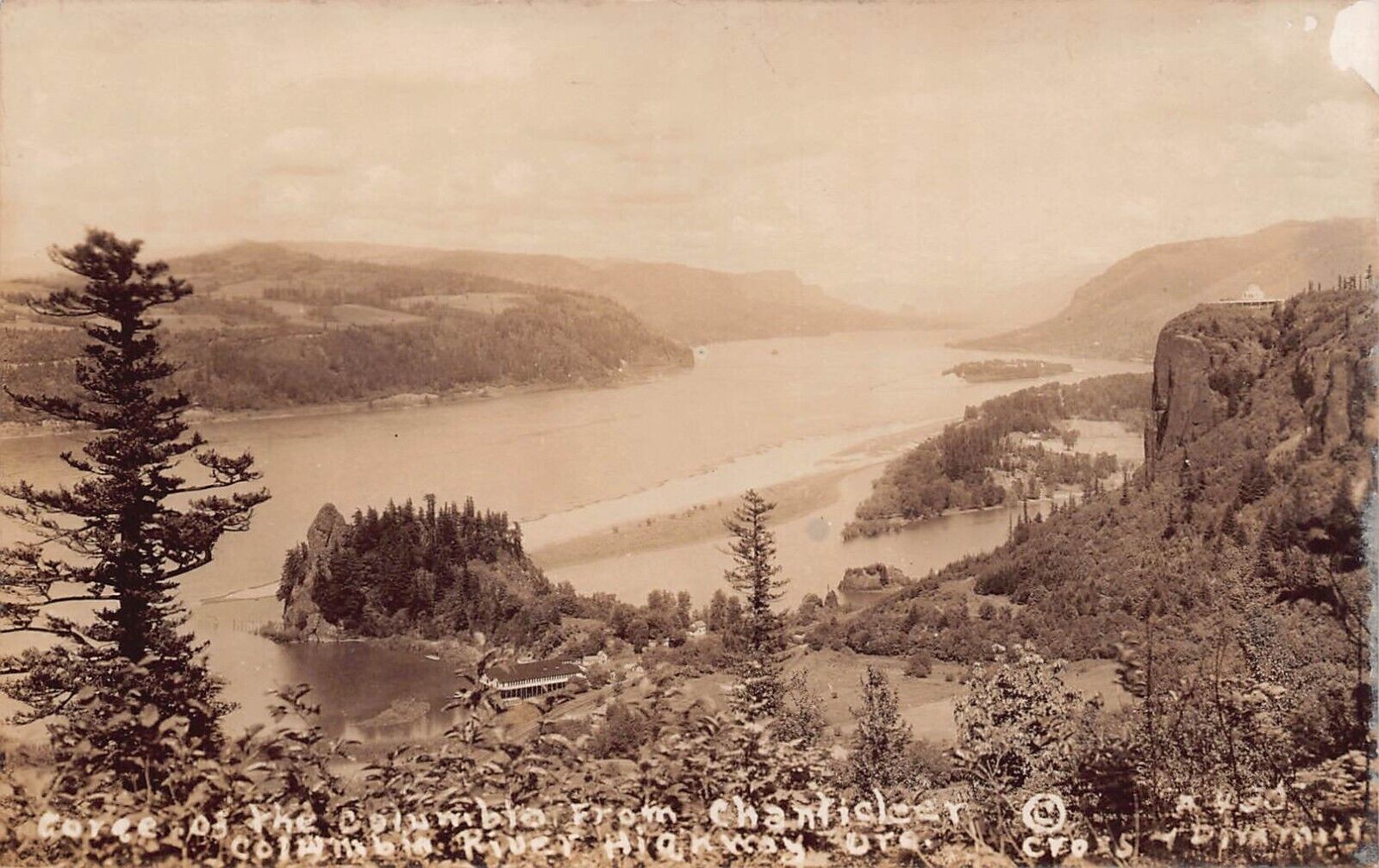 RPPC Columbia River Hwy Chanticleer Point Photo Vtg Postcard D13