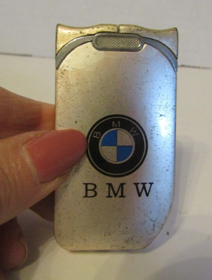 Vintage Silver BMW Car Cigarette Lighter Novelty Refillable Butane Collectible
