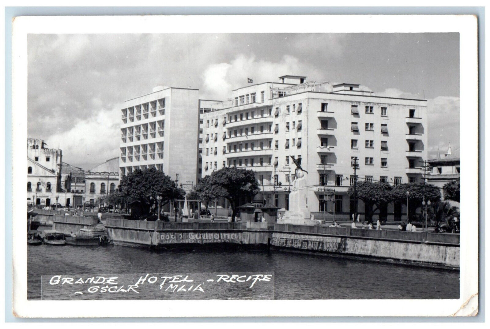 Brazil Postcard Grande Hotel Recife Oscar & Maia c1940\'s RPPC Photo Vintage