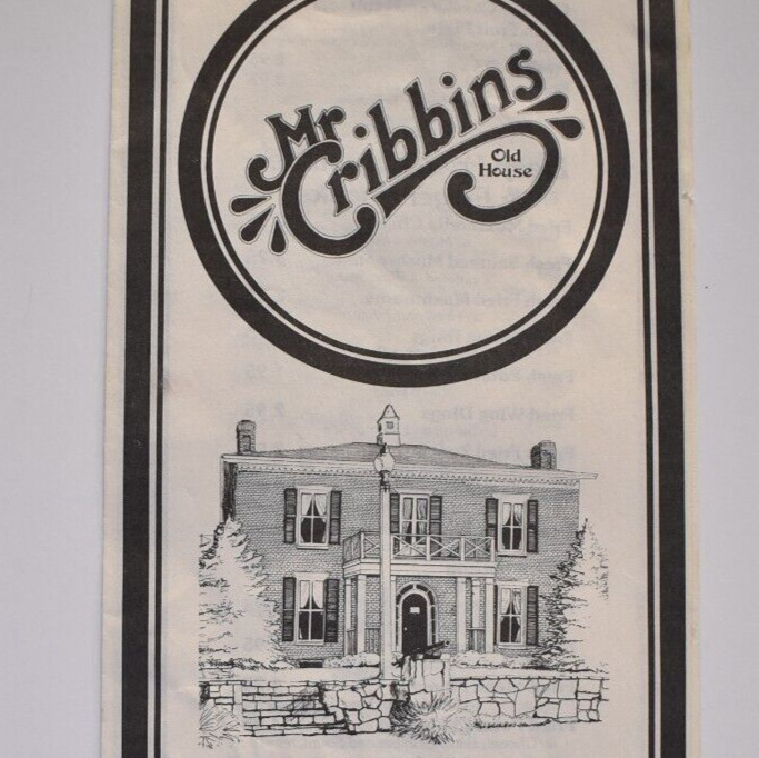 Vintage 1980s Mr Cribbins Old House Restaurant Menu St Charles Missouri