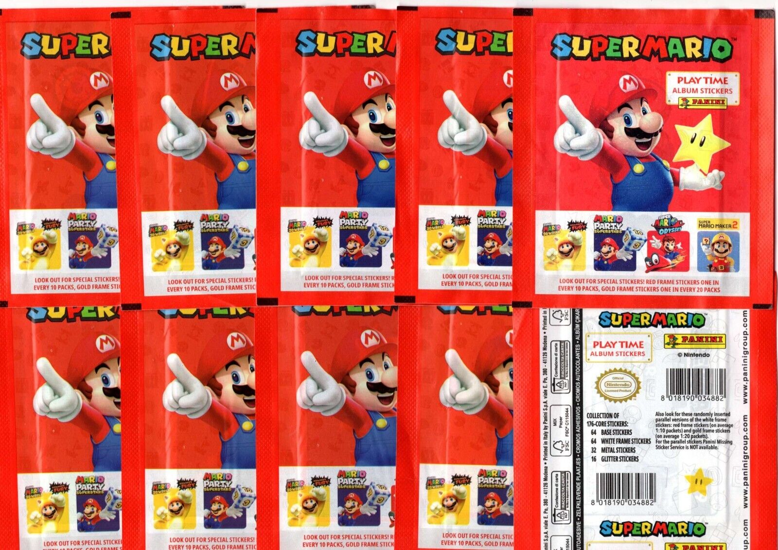 2023 Panini Super Mario Play Time 10 Sealed Packets
