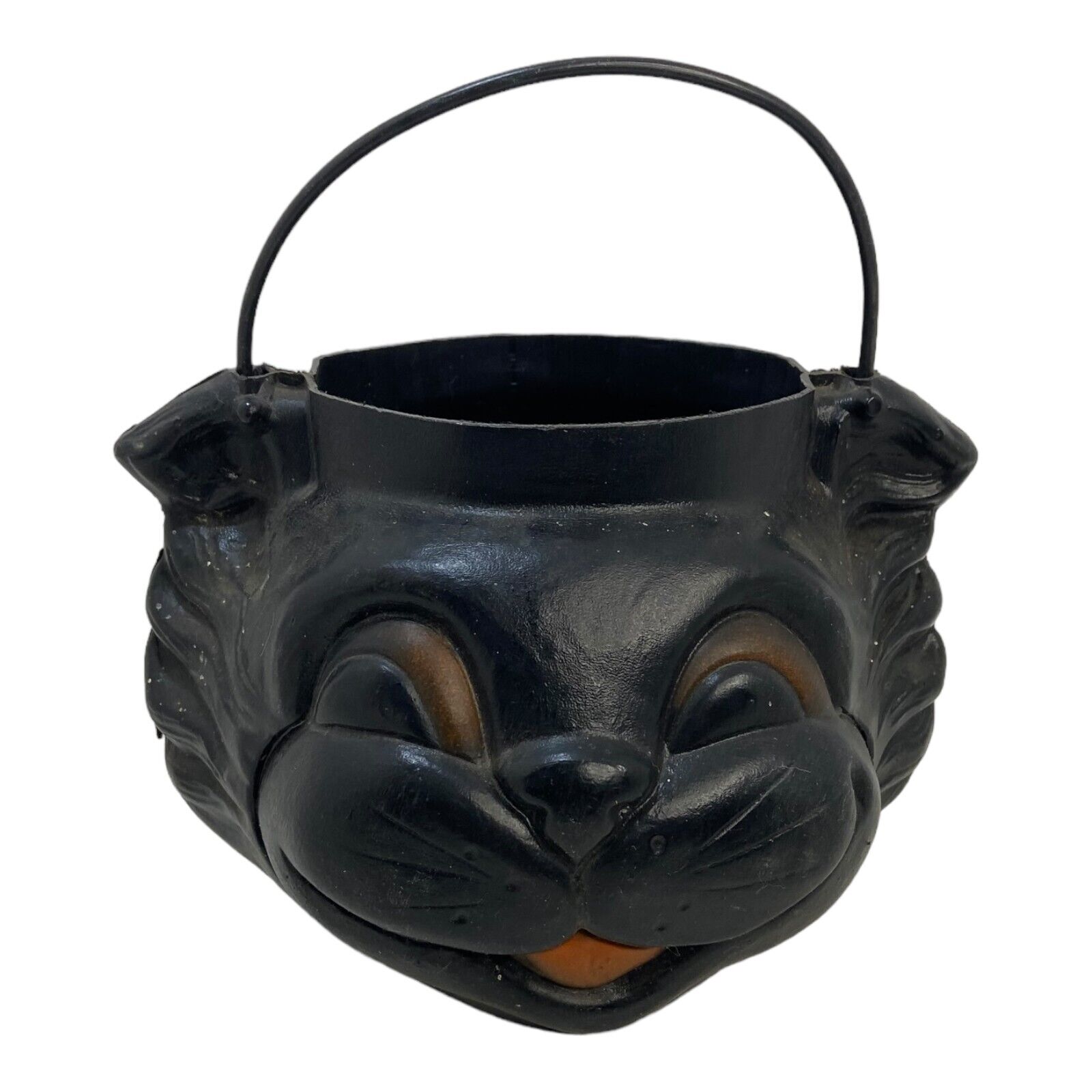 🐞 Vintage 1993 Empire Black Cat Blow Mold Halloween Trick or Treat Pail Bucket