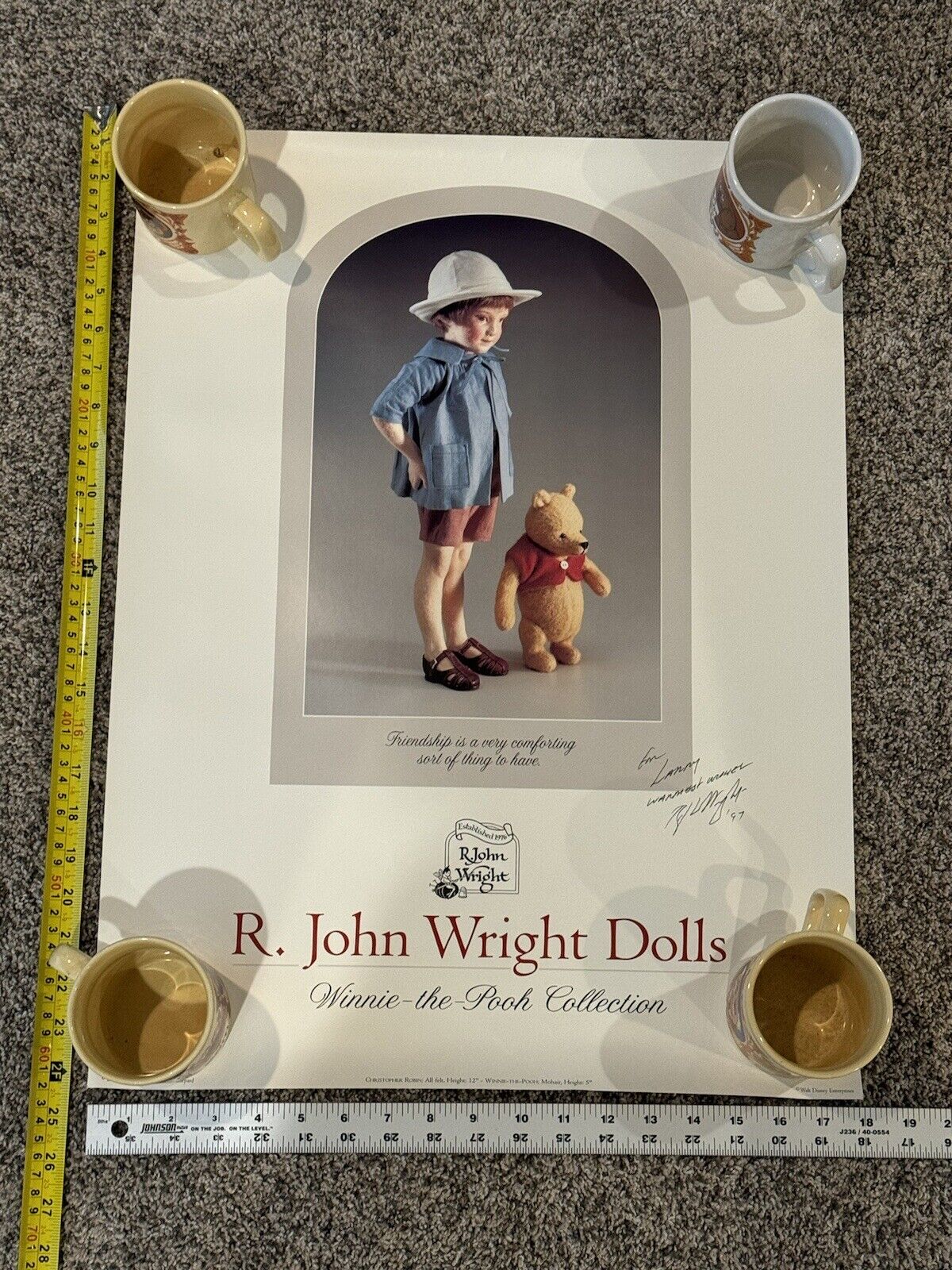 R. John Wright Dolls Winnie The Pooh Collection Poster Autographed  1997