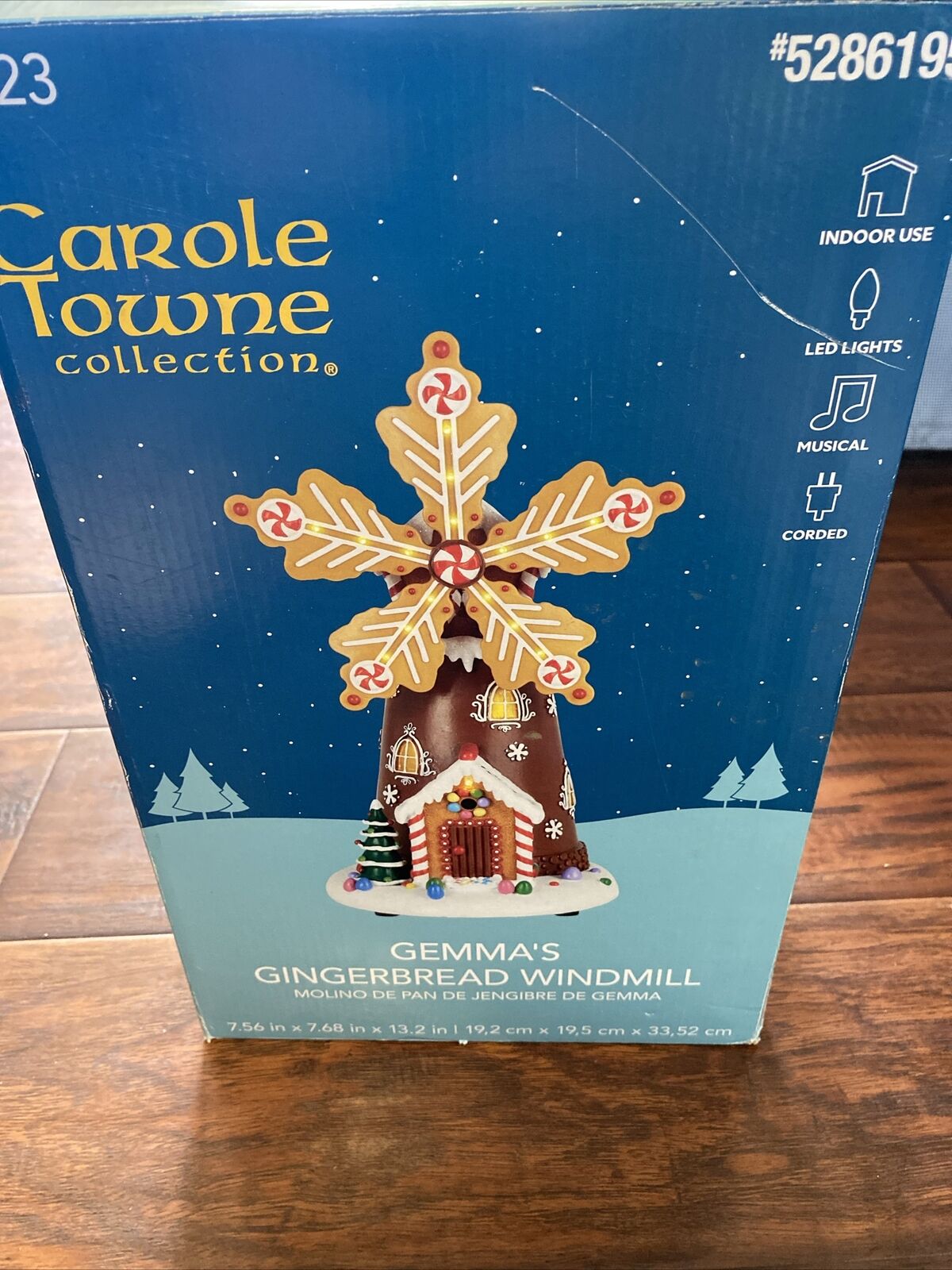 2023 Carole Towne Christmas Village Musical Lighted Gemmas Gingerbread Windmill