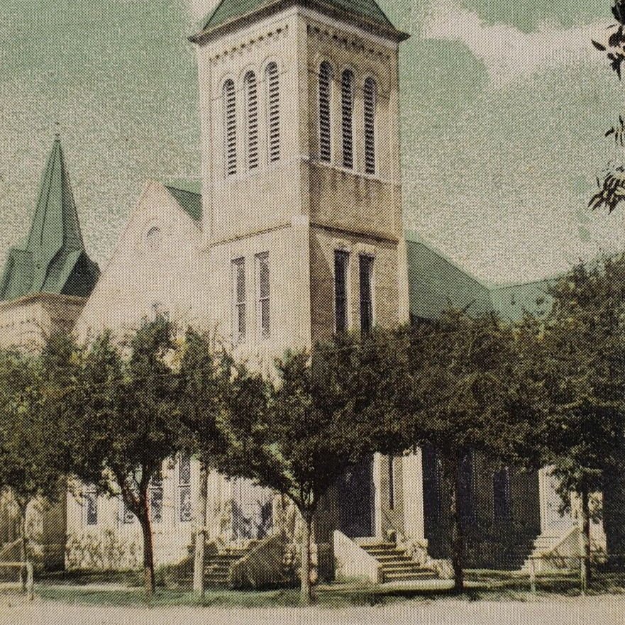 Baptist Church Temple Texas Postcard c1913 Vintage Old Art Street TX Card D682