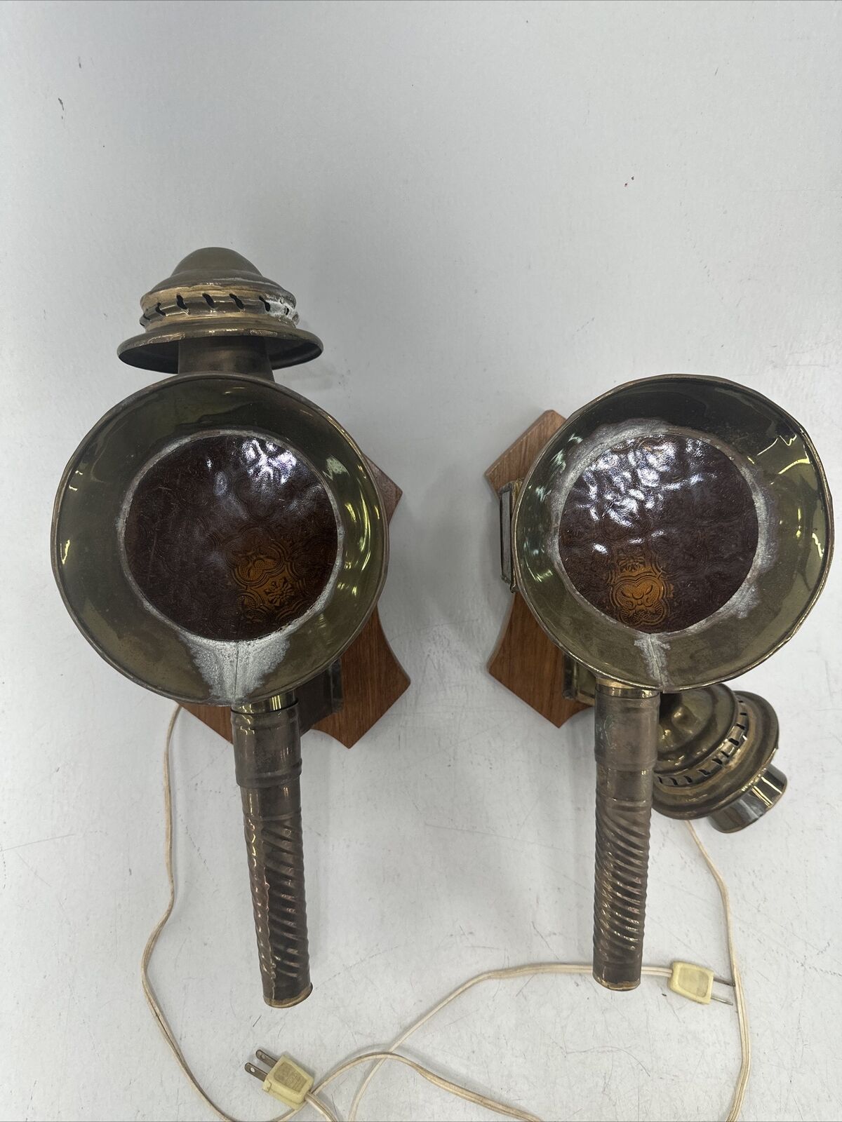 Unique Pair Vintage Indoor Wall Mount Bedroom Lanterns Hotrod Ratrod