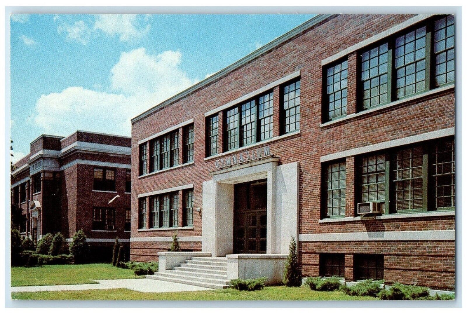 c1960 Marshall High School Exterior Building Marshall Missouri Vintage Postcard