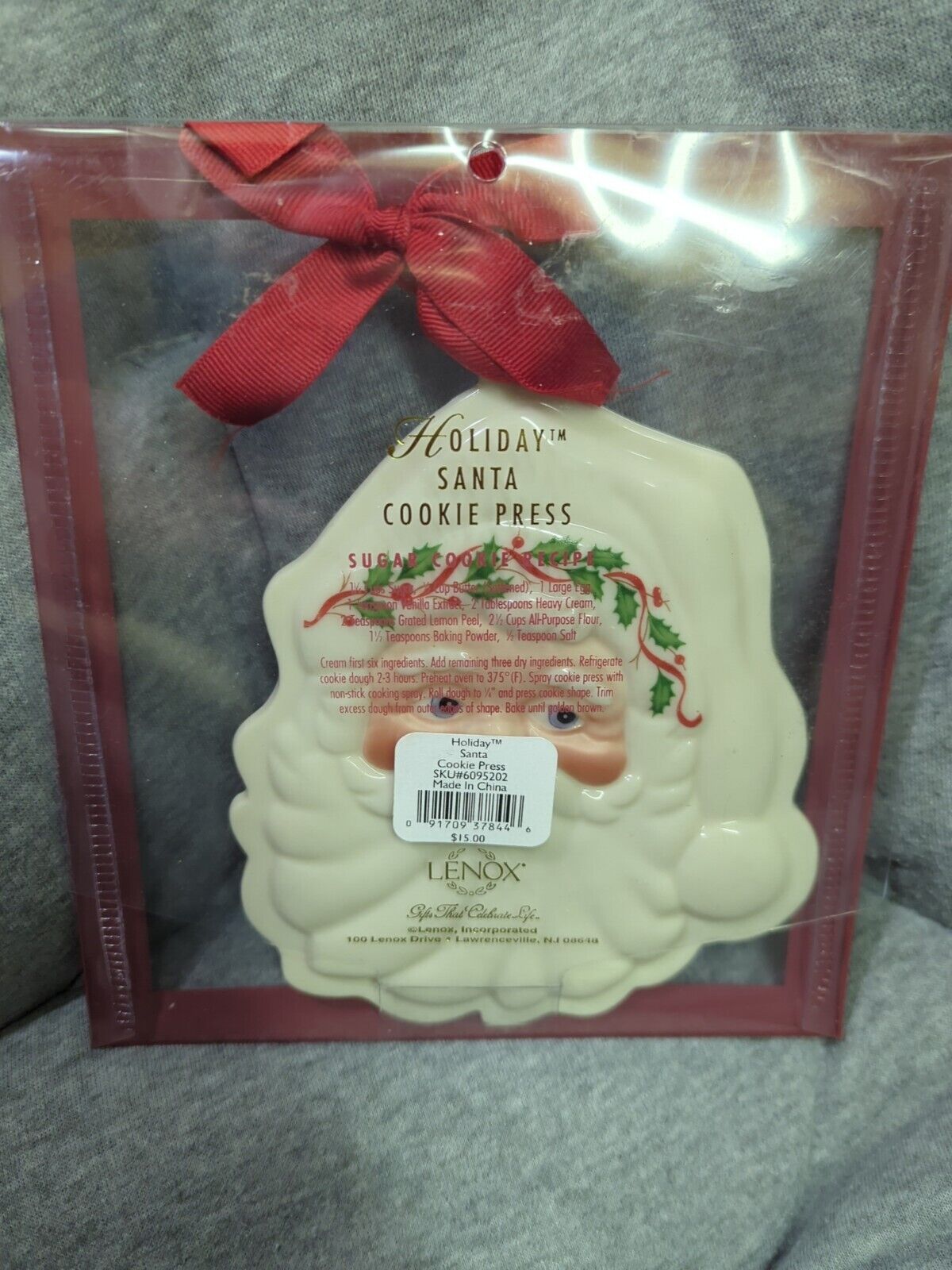 Lenox Holiday Santa Cookie Press Mold