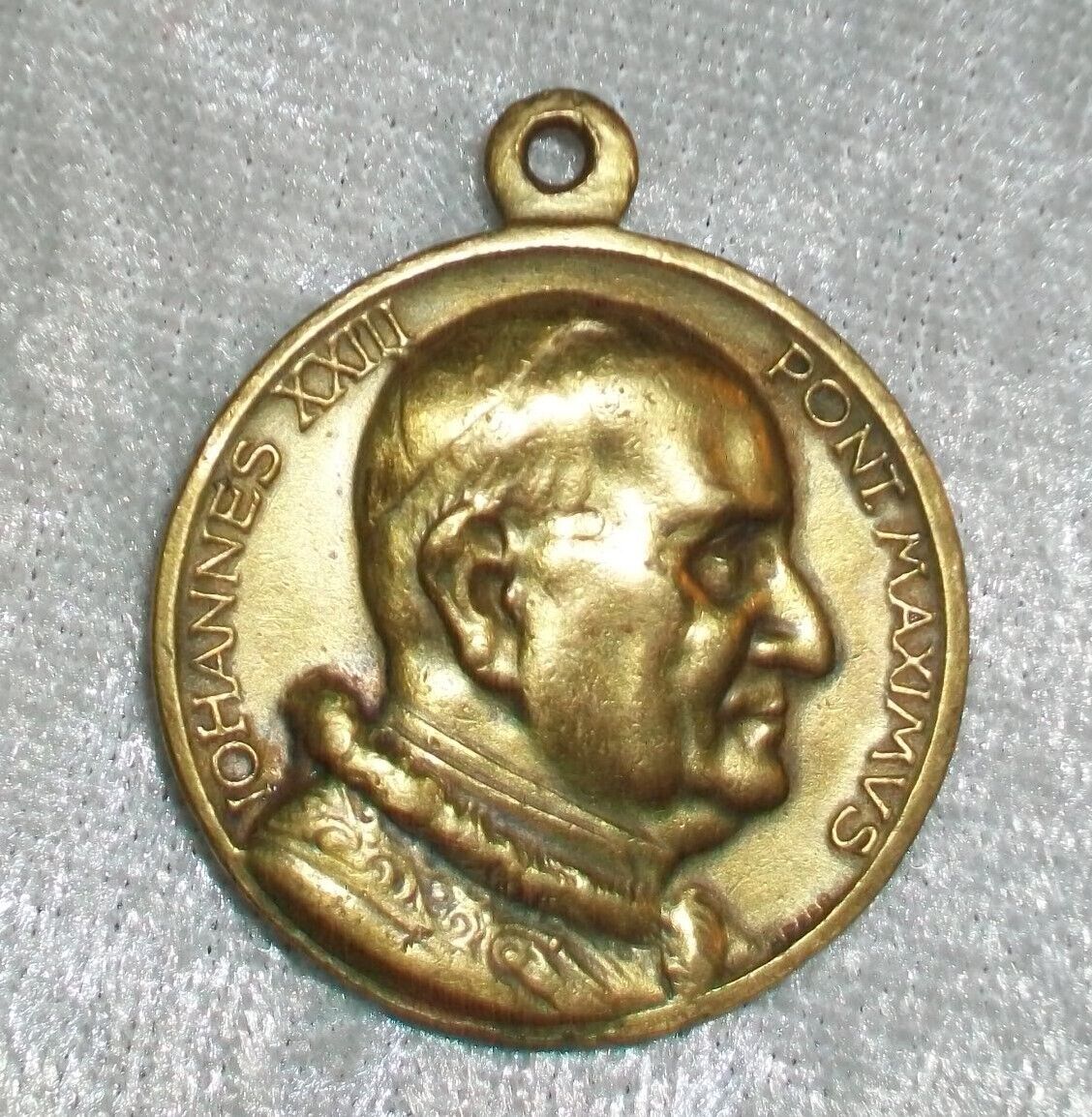 Vintage Round Brass Pope John Paul XIII Saint Christopher Vatican Medal Italy