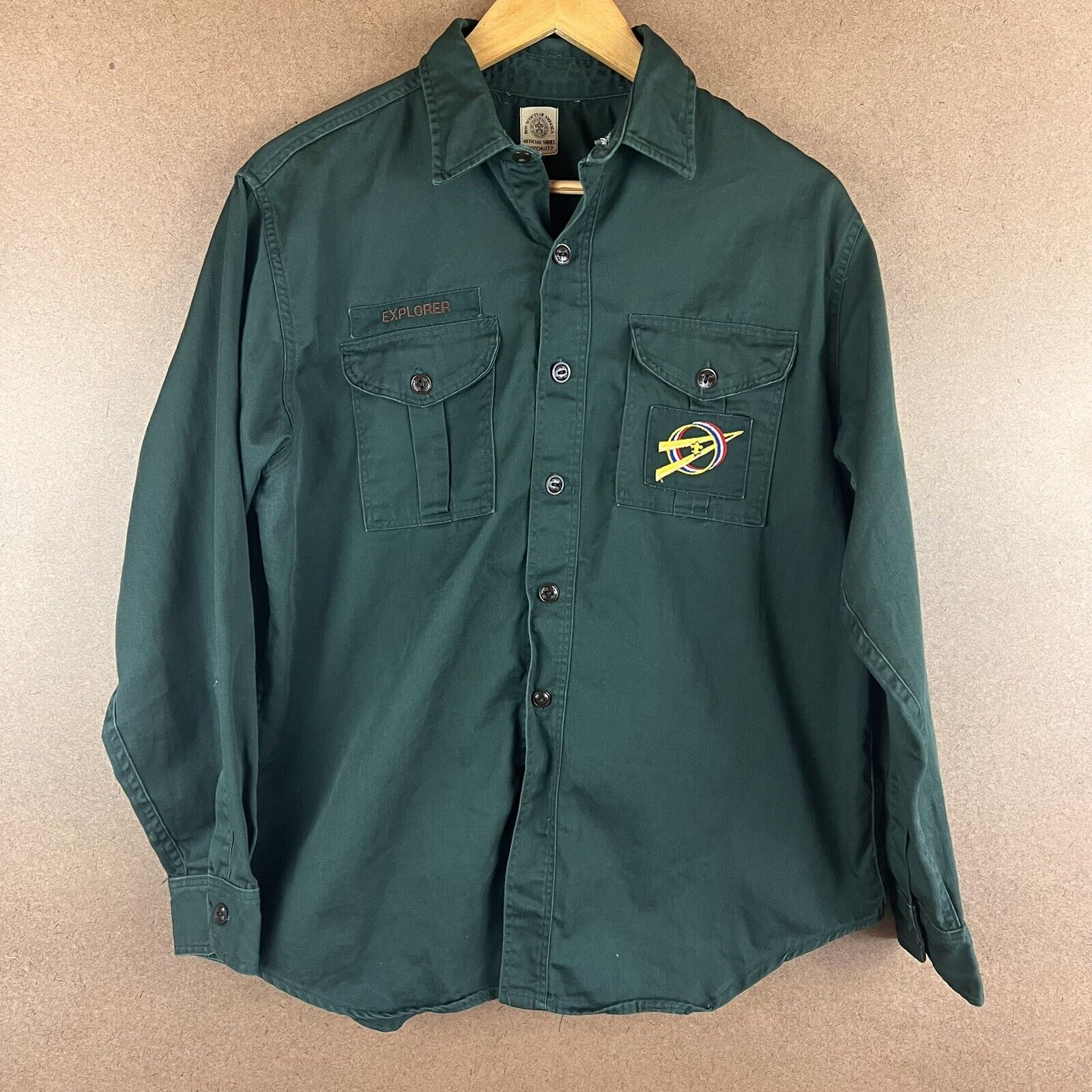 VTG 1950s BSA Boy Scouts Explorer Uniform Shirt Sanforized Medium