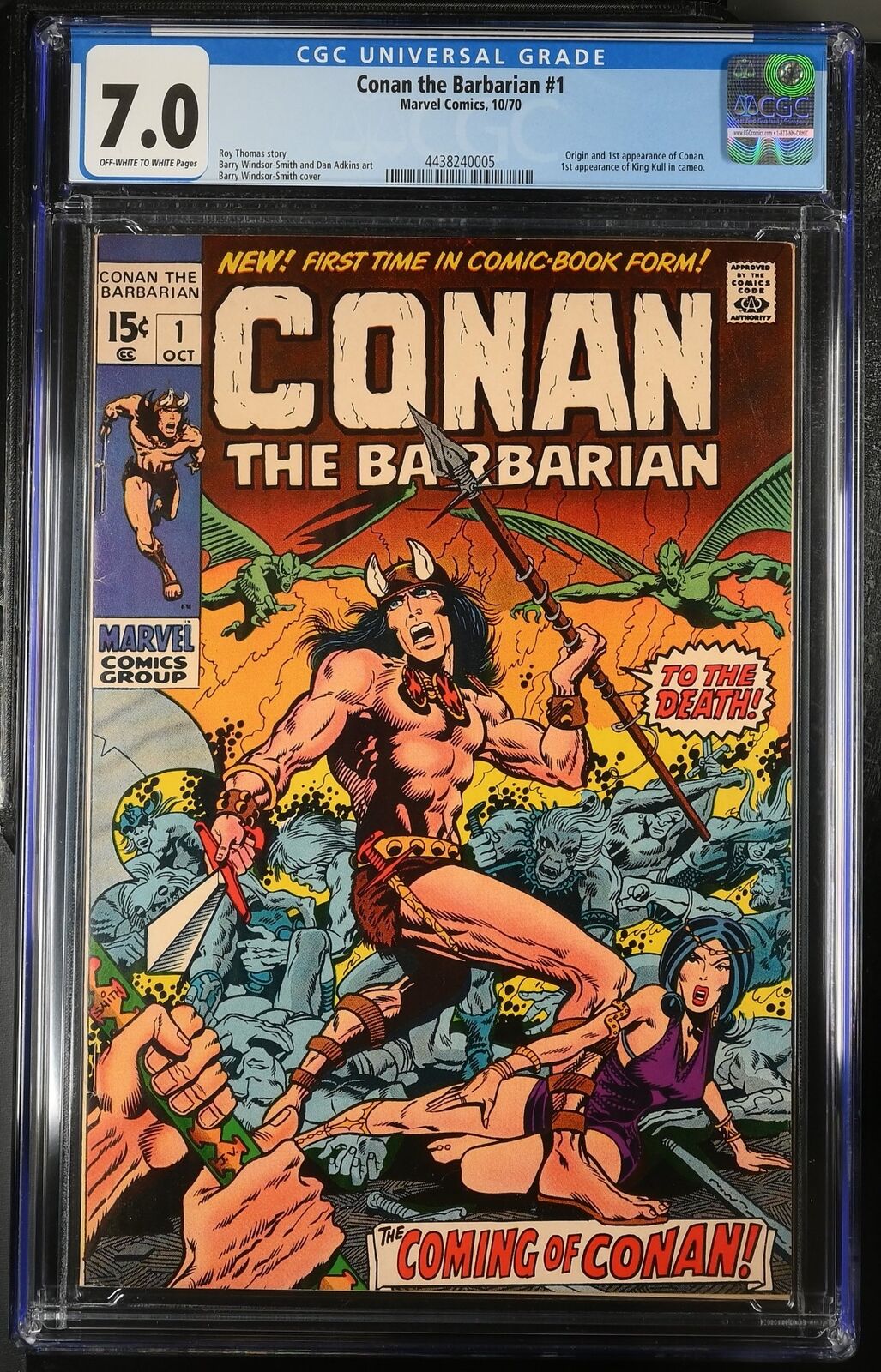 Conan The Barbarian (1970) #1 CGC FN/VF 7.0 1st Conan and King Kull Marvel 1970