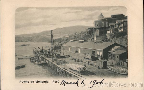 Peru Mollendo port Postcard Vintage Post Card