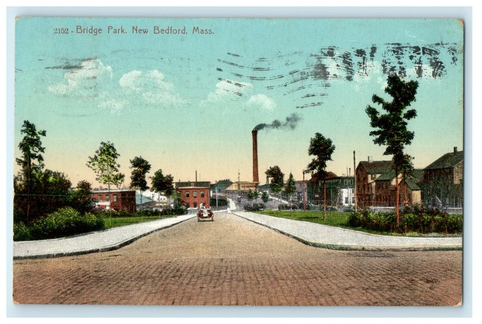 1912 Bridge Park, New Bedford, Massachusetts MA Antique Postcard