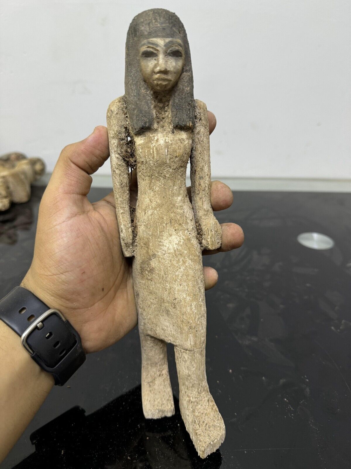 Rare Wooden ANCIENT EGYPTIAN ANTIQUE Queen Nefertari  Statue.
