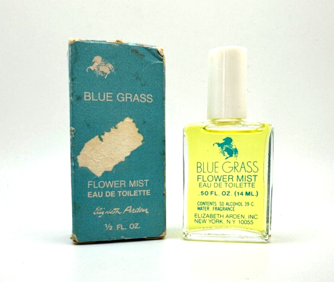 Vtg Elizabeth Arden Blue Grass Flower Mist Eau De Toilette Perfume W/Box .5oz
