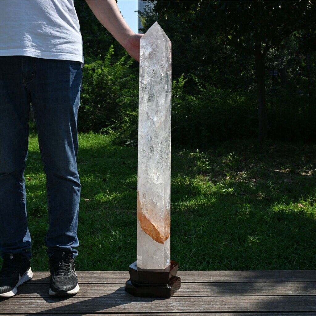 53.24LB Natural Clear Quartz Obelisk large Crystal Tower Point Healing Wand