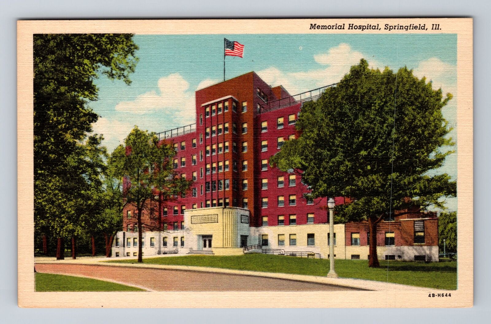 Springfield IL-Illinois, Memorial Hospital, Antique Souvenir Vintage Postcard