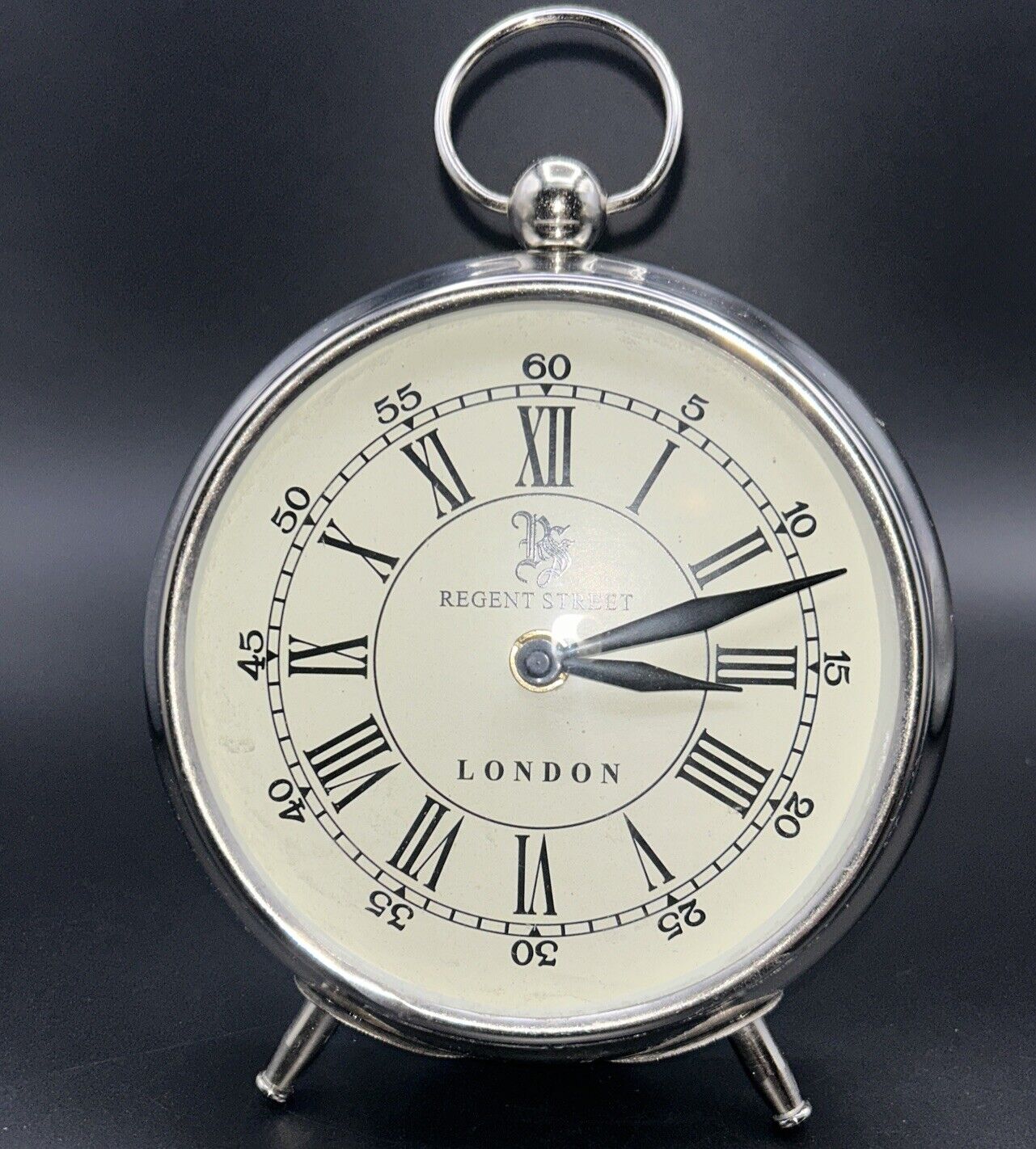 Vintage Regent Street Mantle Clock Chrome / Silver  London Keeps Accurate Time