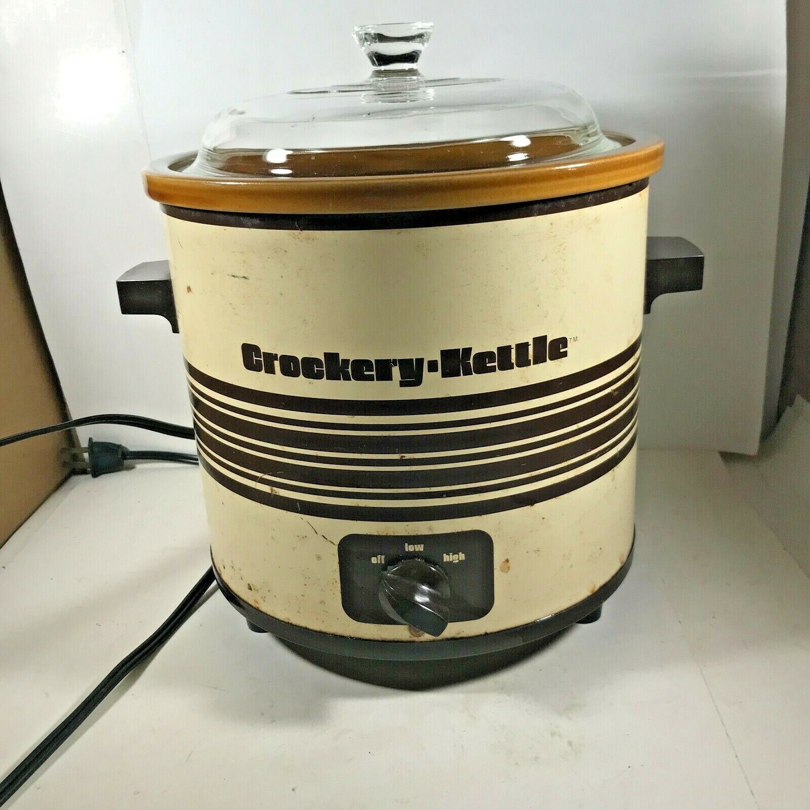 Vintage KMART Crockery Kettle Stoneware Slow Cooker Crock Pot Retro