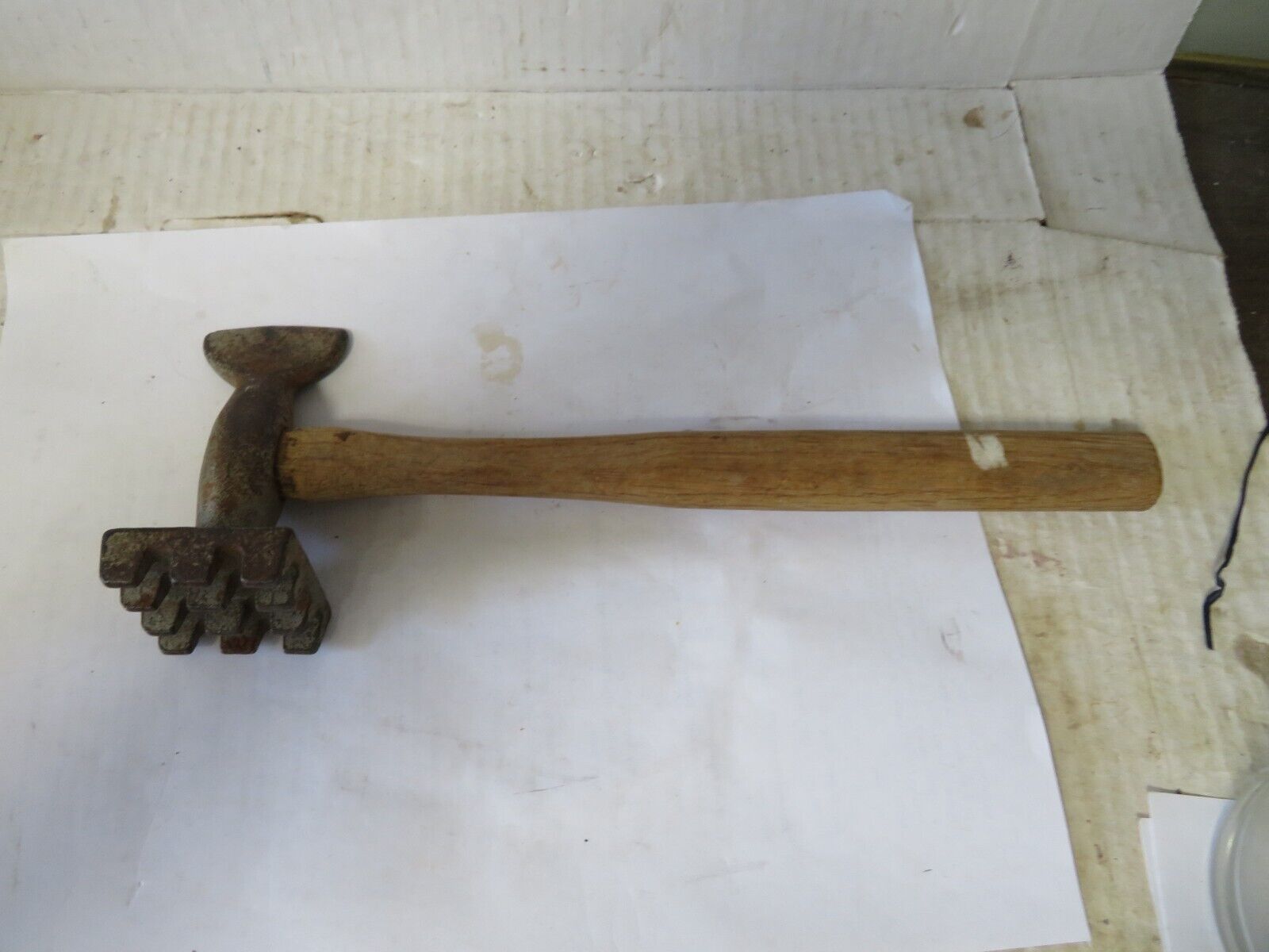 Cast Metal Meat Mallet Tenderizer Double Sided Small Version Vintage
