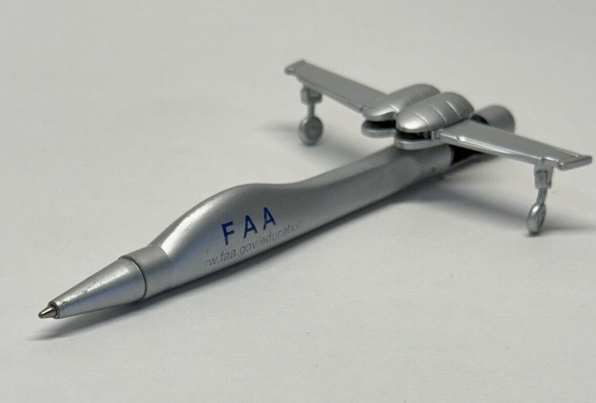 Vintage Federal Aviation Administration Airplane Jet Advertising Ink Pen