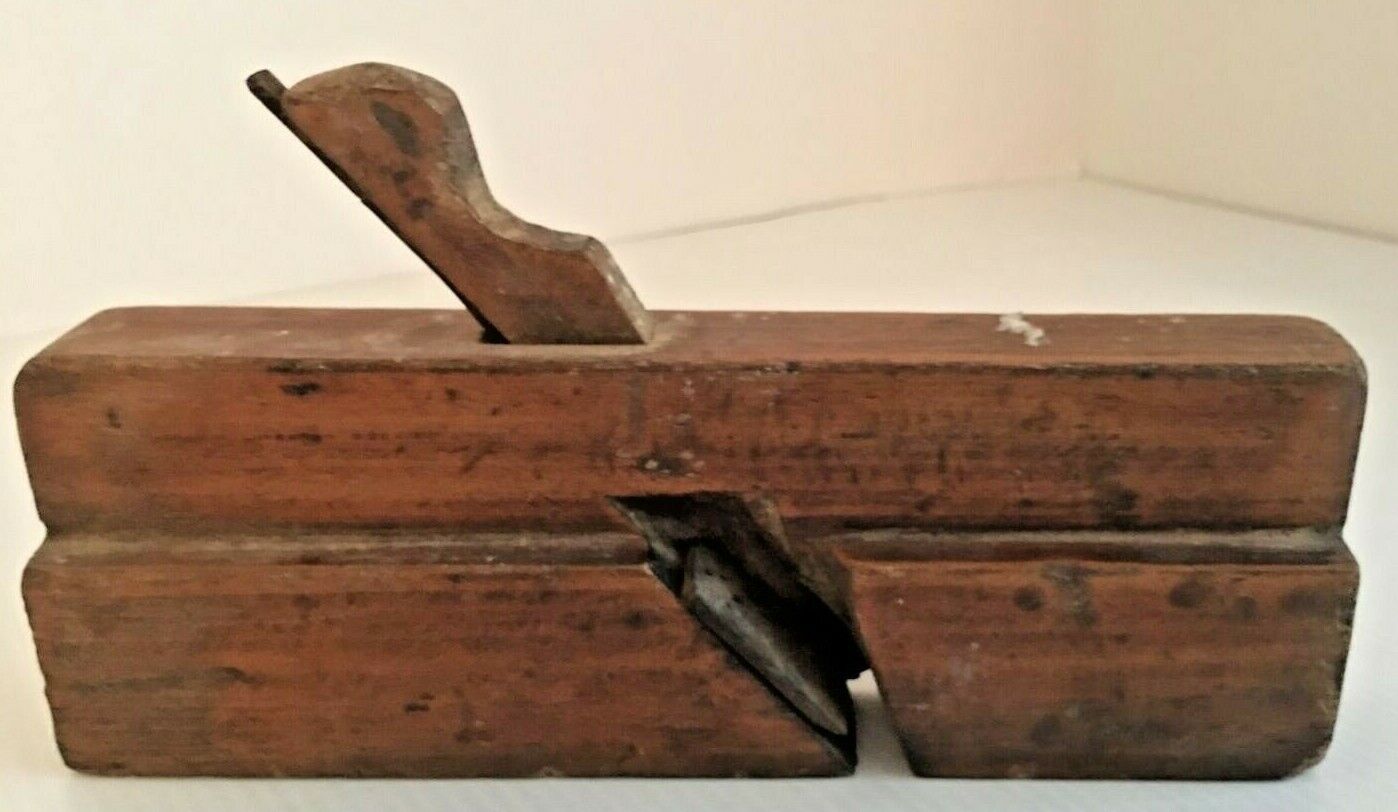 Wooden Molding Wood Plane Vintage Old Antique Tool Collectible marked MV or AW