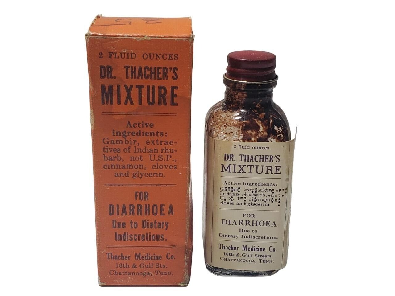 Dr. Thatcher\'s Vintage Medicine Chattanooga Tennessee Box and Bottle 5170