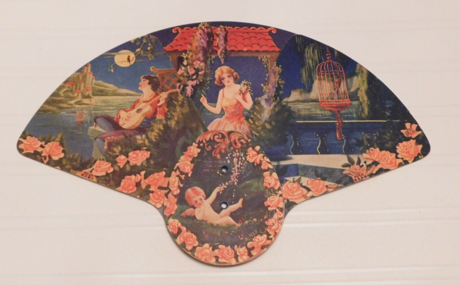 Vintage 1930s Advertising Hand Fan 3 Panel Political Judge of Orphan\'s Court
