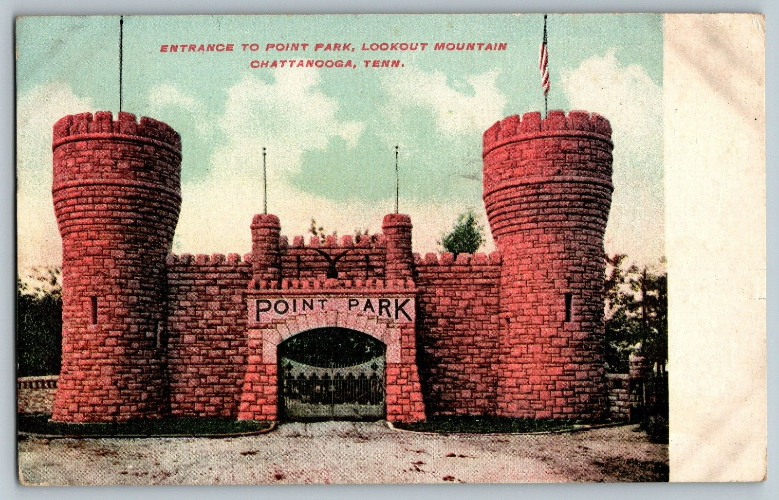 Chatanooga, Tennessee - Entrance to Point Park - Vintage Postcard - Posted