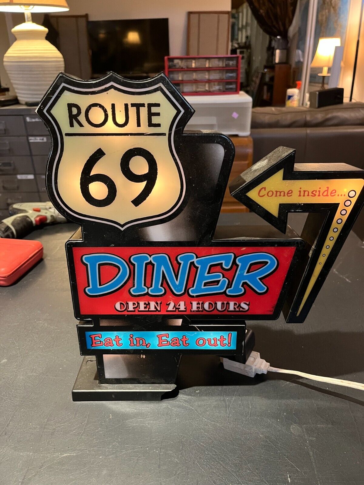 Retro Route 69 Diner Nostalgic Lighted Sign By Spencer
