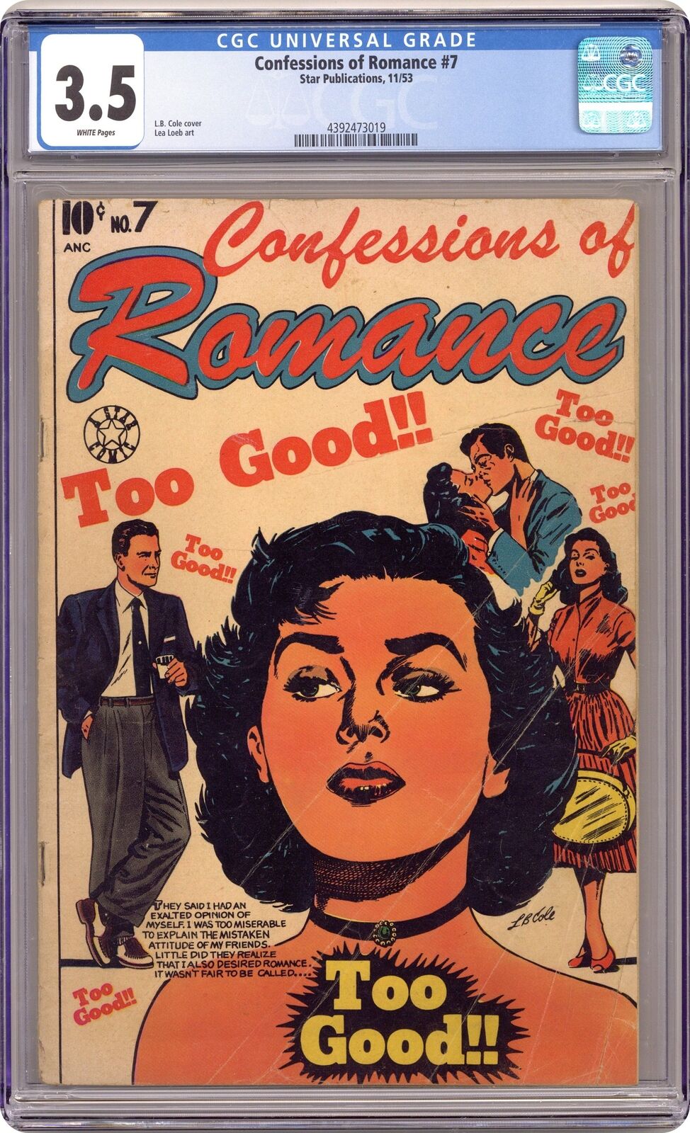 Confessions of Romance #7 CGC 3.5 1953 4392473019