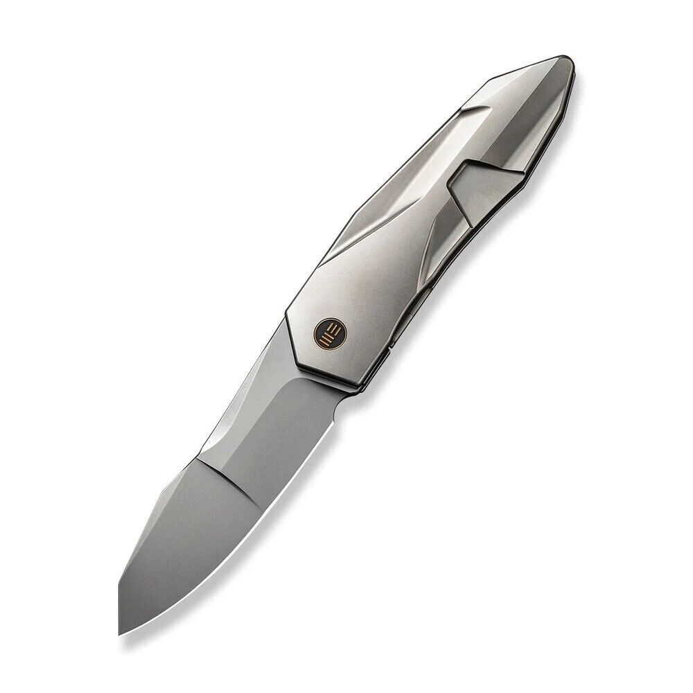 WE KNIFE Solid 22028-2 Frame Lock Bead Blasted Titanium CPM-20CV Pocket Knives