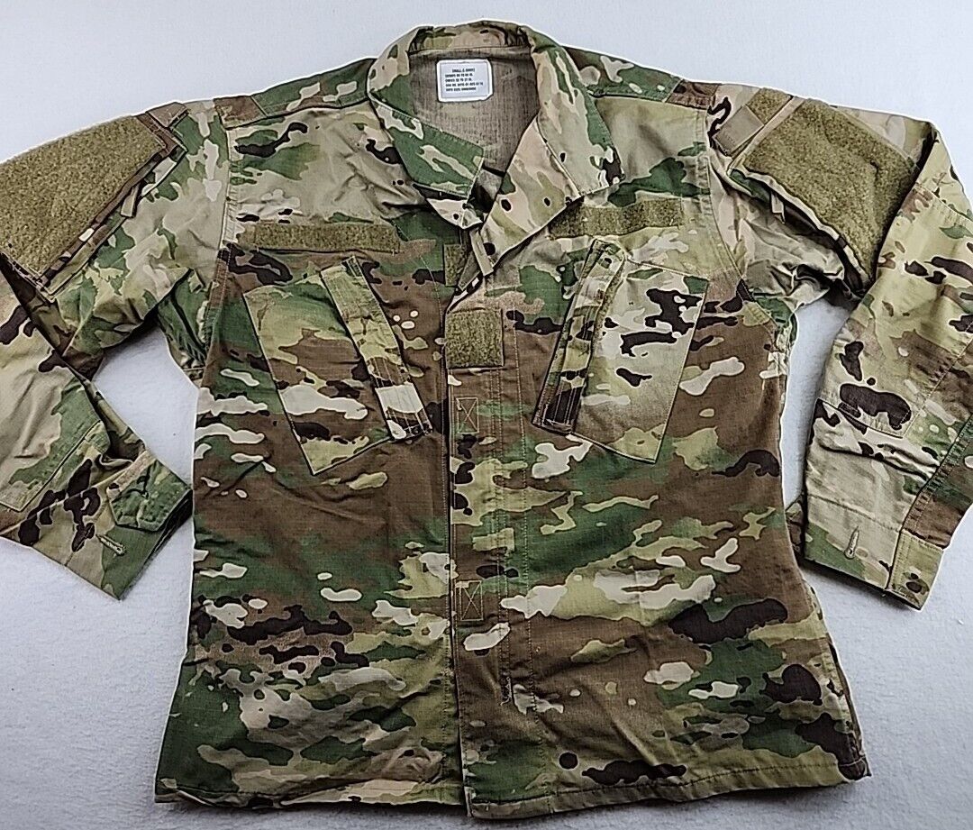 Vintage Military Coat Unisex Camouflage Shirt Jacket Small X-Short Insect Guard